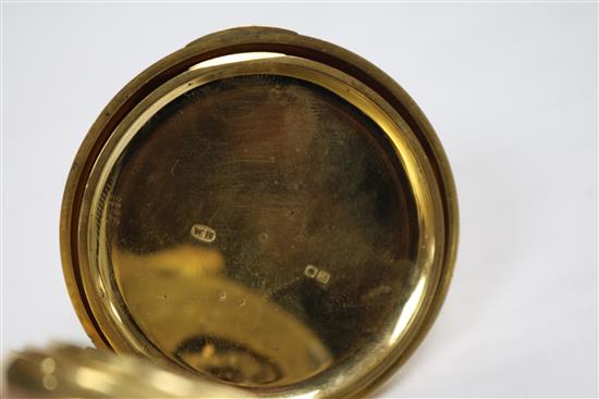 A George V Barraud and Lunds 18ct gold half hunter pocket watch with inscription relating to Leopold & Marie Rothschild.